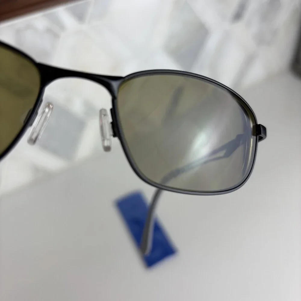 Shaquille O'Neal Black Gray Thin Rim Brown Tint Sunglass Pair Sunglasses Cloth